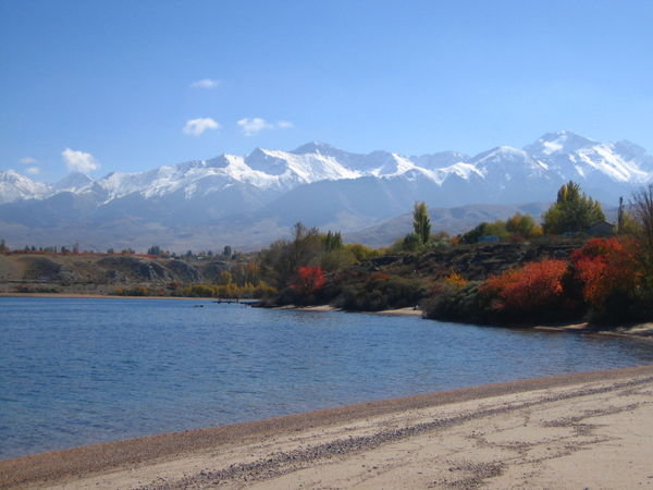 Issyk Kul and mountains