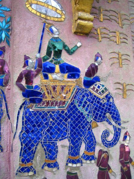 Luang Prabang - Wat Xieng Thong detail of mosaic