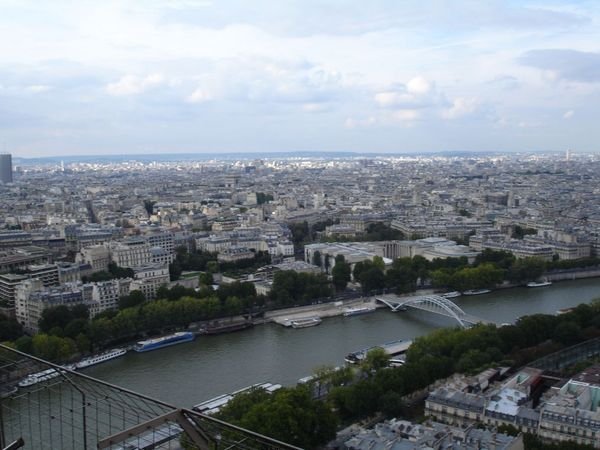 View of the Seine from the second level of the Eiffel Tower