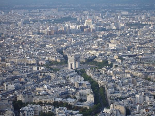 Arc De Triomphe from the top of the Eiffel Tower