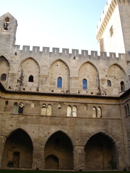 Small internal courtyard and bell tower (left)