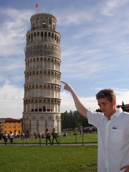Brandt supporting the Leaning Tower