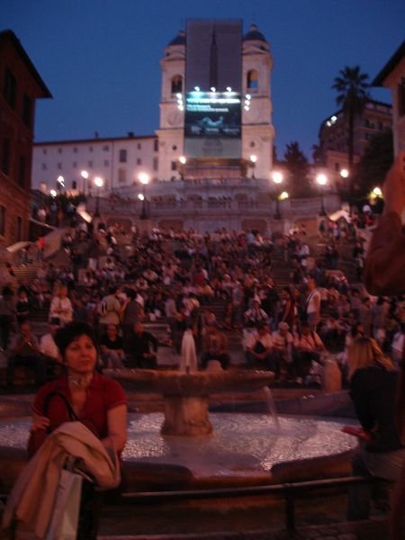 The Spanish Steps (background) and the Barcaccia (foreground)