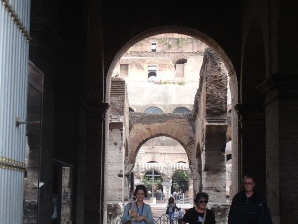 View into the inside of the Colosseum