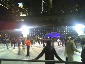 Ice skating on Bryant Park