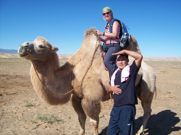 ik en Erka bij kameel