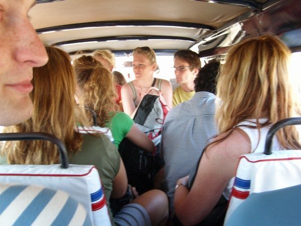 The cramped minibus