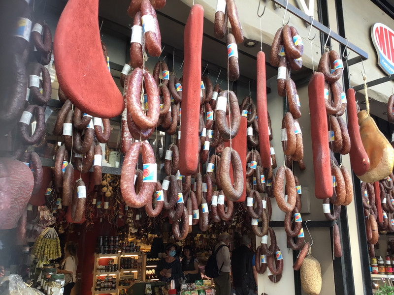 Cured meats.