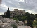 Looking back to the Acropolis. Lots of people there now.
