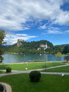 Blue sky in Bled.