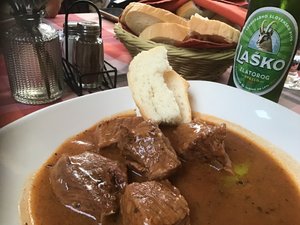 Goulash (not Hungarian) and beer. 