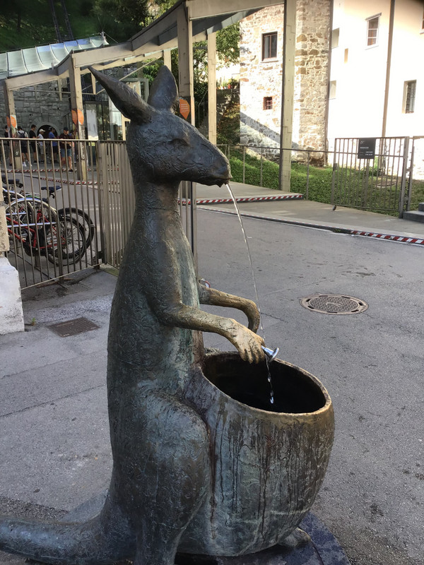 The kangaroo drinking fountain in Ljubljana.