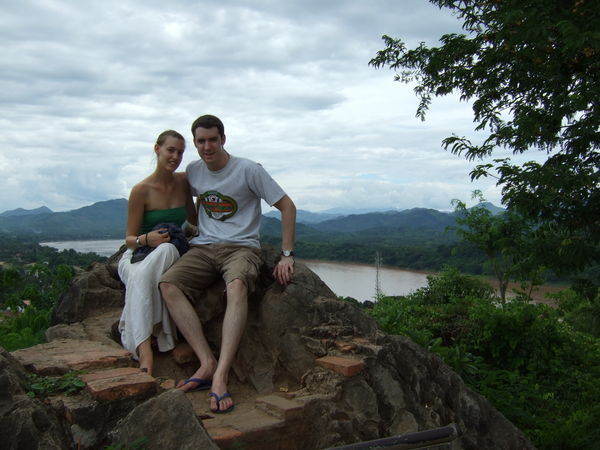 Miss Mouse and Mr McPastey at the top of Phou Si