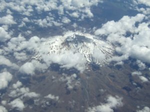 Mt Ruapehu from our plane on the way to Rotorua from South Island