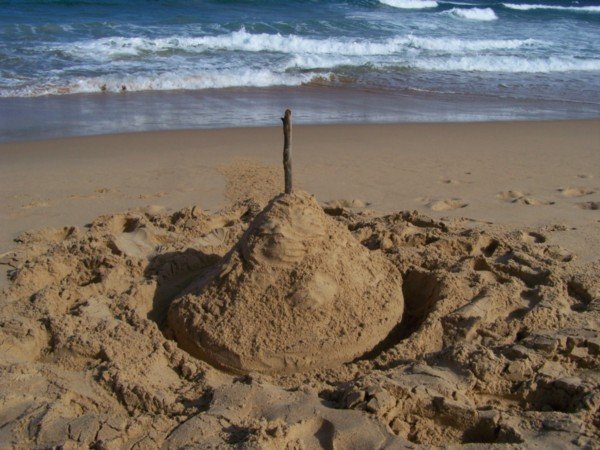 One very rubbish sandcastle.