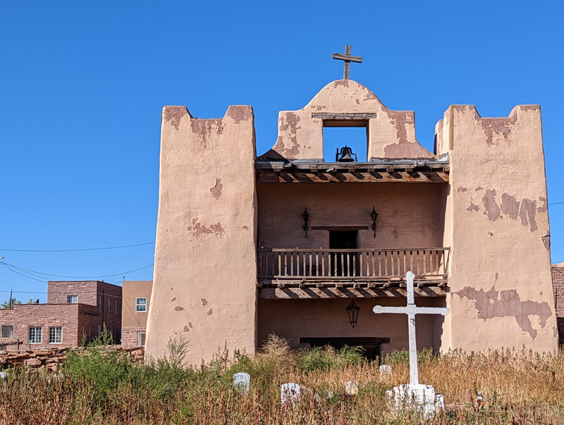 The historic Spanish Catholic Church in Zuni Pueblo. We learned a lot about the history and culture here. The Spanish influence from hundreds of years ago is very prevalent.