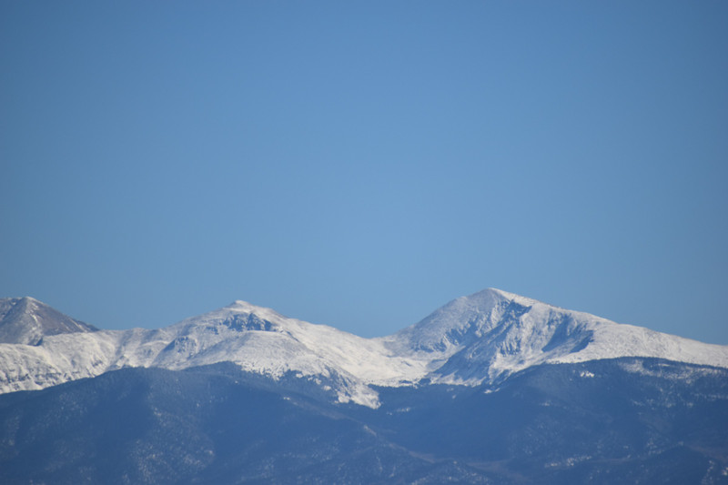 Yesterday's snow in Santa Fe gave these mountains a dusting of snow as well.