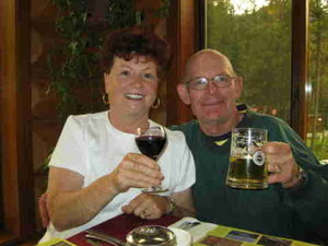Patti and Bill having dinner at the Lodge