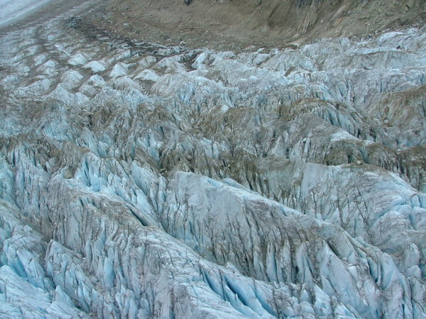 Fissures in the landing area on the Glacier