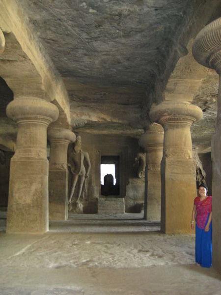 Inside the rock-cut temple