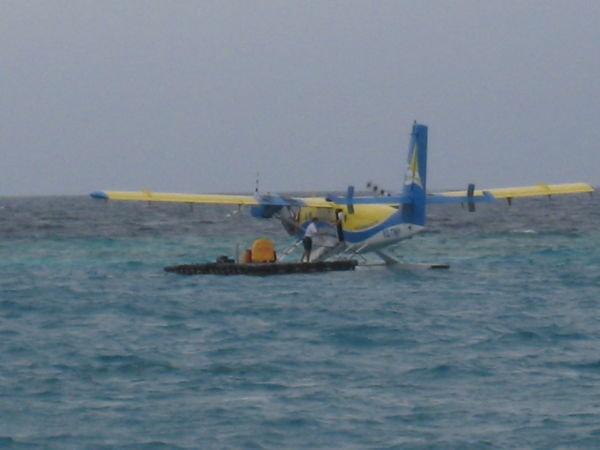 Air taxi transporting guests to island paradise