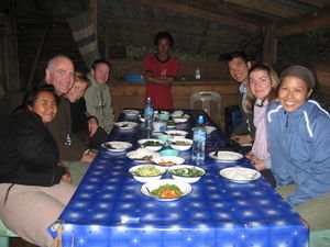 Homestay meal- with lights generated by a car battery