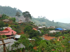 View of Akha Village from homestay