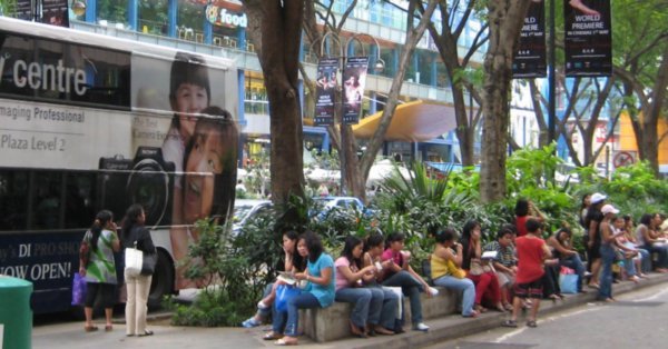 Maids hanging out on Orchard road