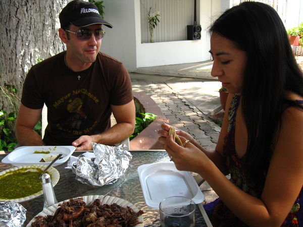 barbacoa the morning after in Zyanya's mom's house