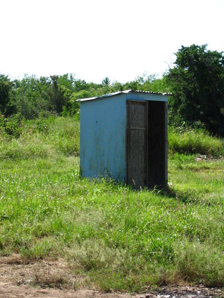 the restroom at our highway stop, somewhere in Tamaulipas