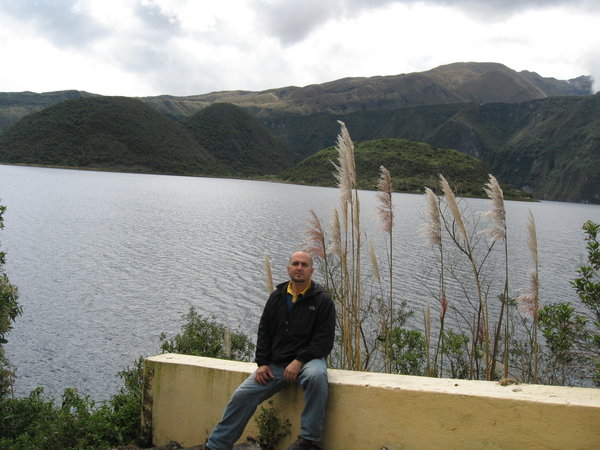 At the crater lake of Cuicocha near Cotacachi