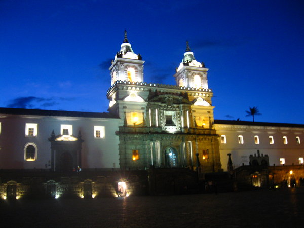 San Fransisco church at sunset, Quito, Ecuador