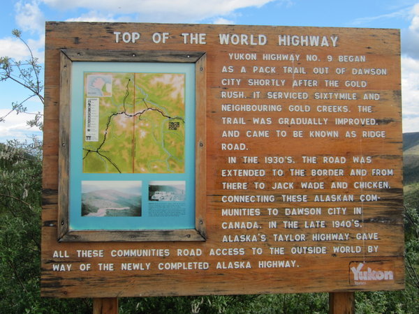 Top of the World Highway Sign
