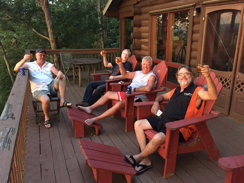 Birthday Toast to Jim Hunt on the Deck of The Cabin