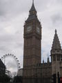 Big Ben with London Eye in backgroun