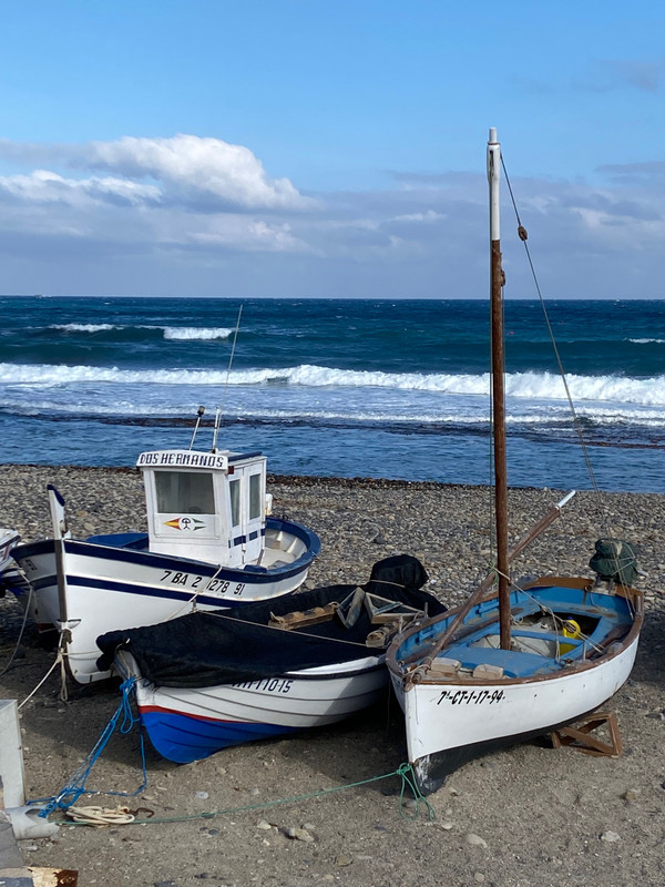Boats on the beach at Las Negras