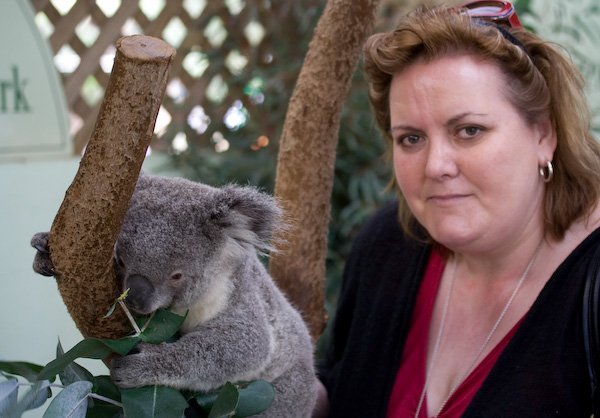 Elaine met de koala