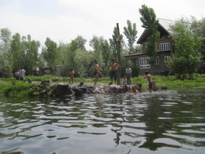 Kids Swimming in the Lake