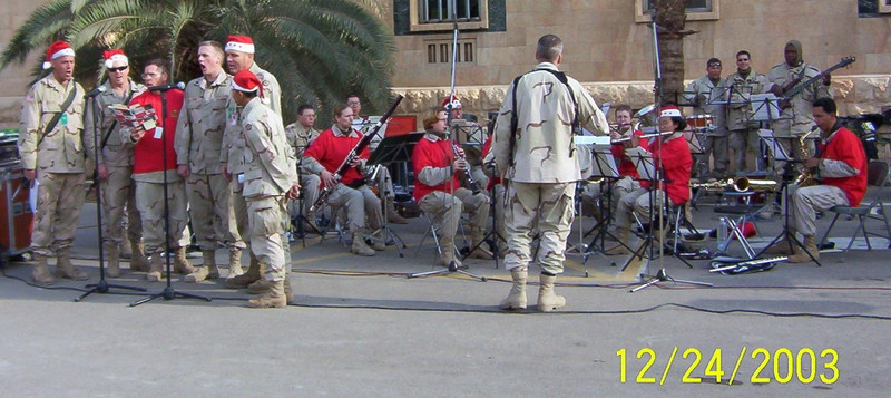 Band playing for Christmas, Iraq 2003