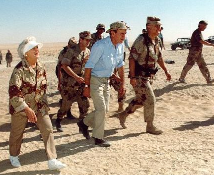 First Lady Barbara Bush (and President) in Desert Storm