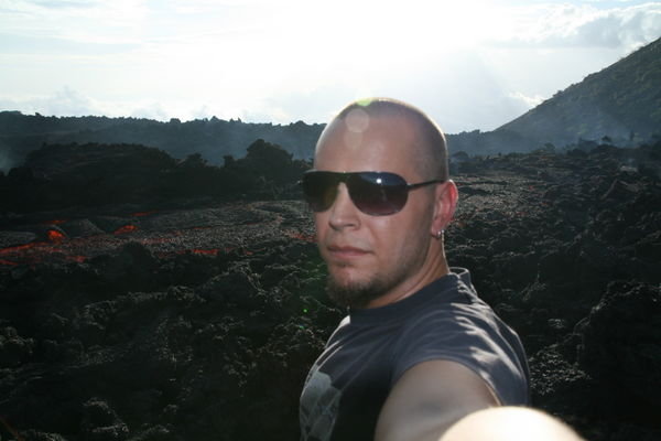 Jase and the lava flow - hot hot hot