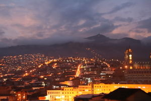 Quito's Old Town from the Terrace at night