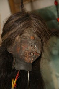 Shrunken Head in the Museum of Baños
