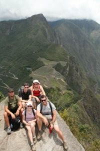 The crew at the top of Waynapicchu