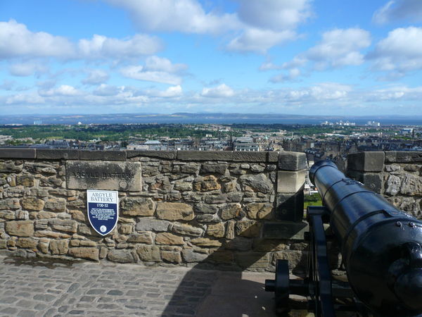 Cannon pointing over the city