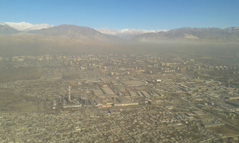 Dushanbe vista dal cielo