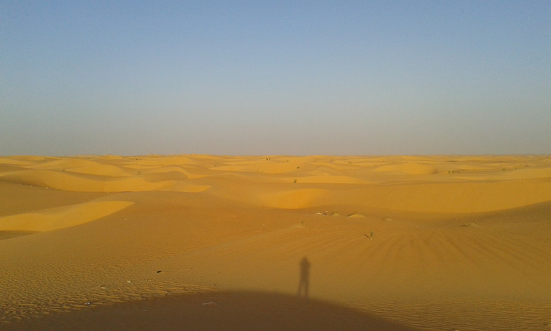 La mia ombra dalla cima di una duna