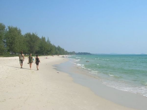 La bianca spiaggia di Sihanoukville