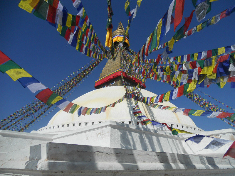 Il candido stupa di Bodhnath
