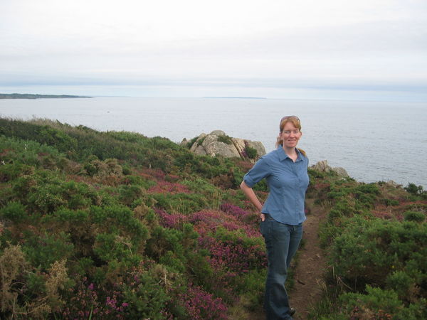 Sally on the cliff top at Port-Maneche